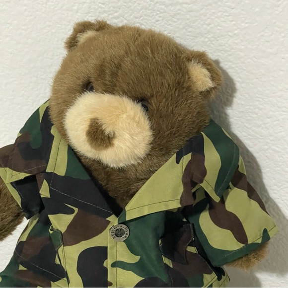 Build a Bear vintage brown bear with camo army military bear 13" - Picture 2 of 13
